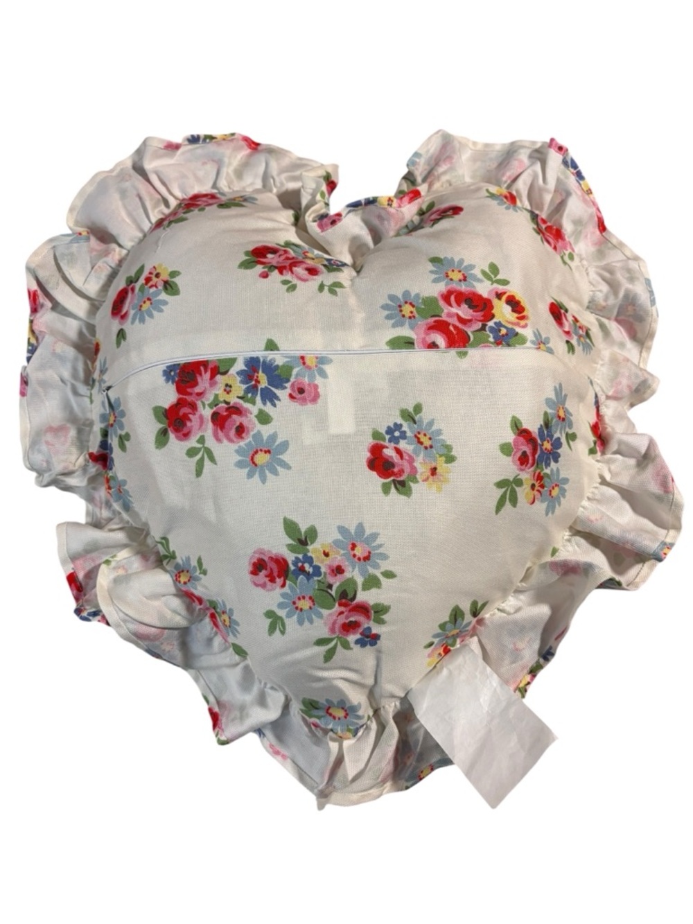 Cath Kidston DAISY ROSE CHECK RUFFLE HEART BLUE throw pillows set of 2 NWT - Picture 5 of 12